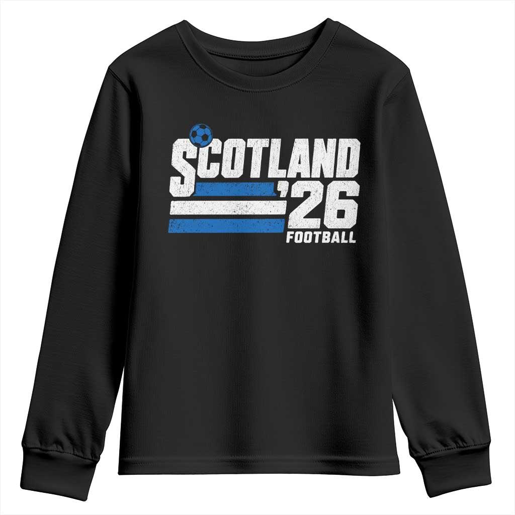 Scotland Football Fan Youth Sweatshirt Scottish Soccer Supporter Scottish Flag 2026 TS10 Black Print Your Wear