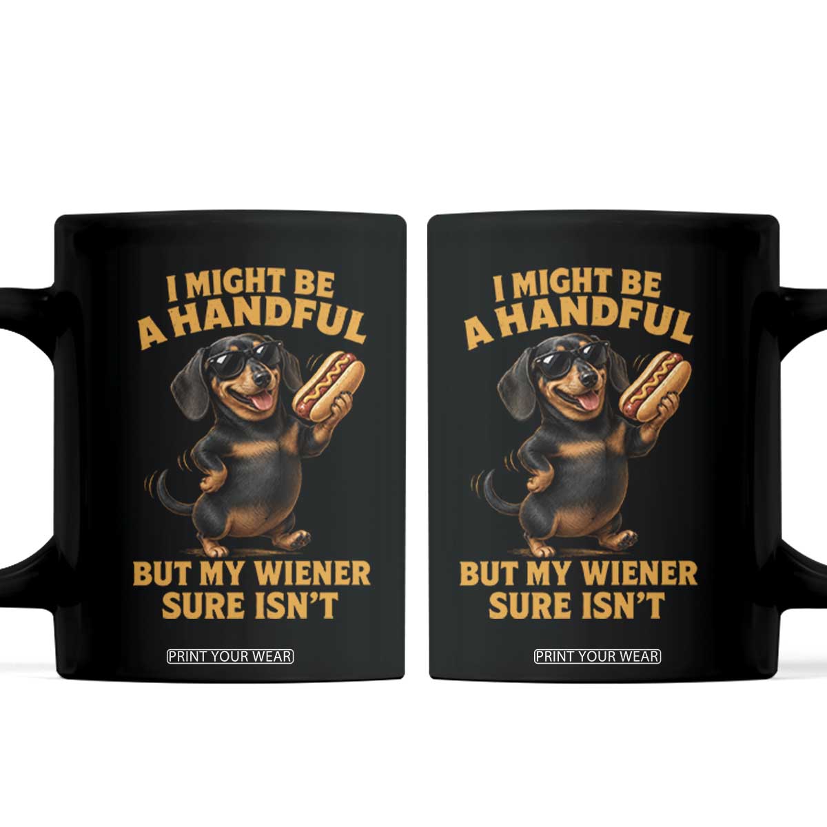 Funny Embarrassing Dachshund Coffee Mug Wiener Hot Dog Pun Crude Cringey Inappropriate Humor