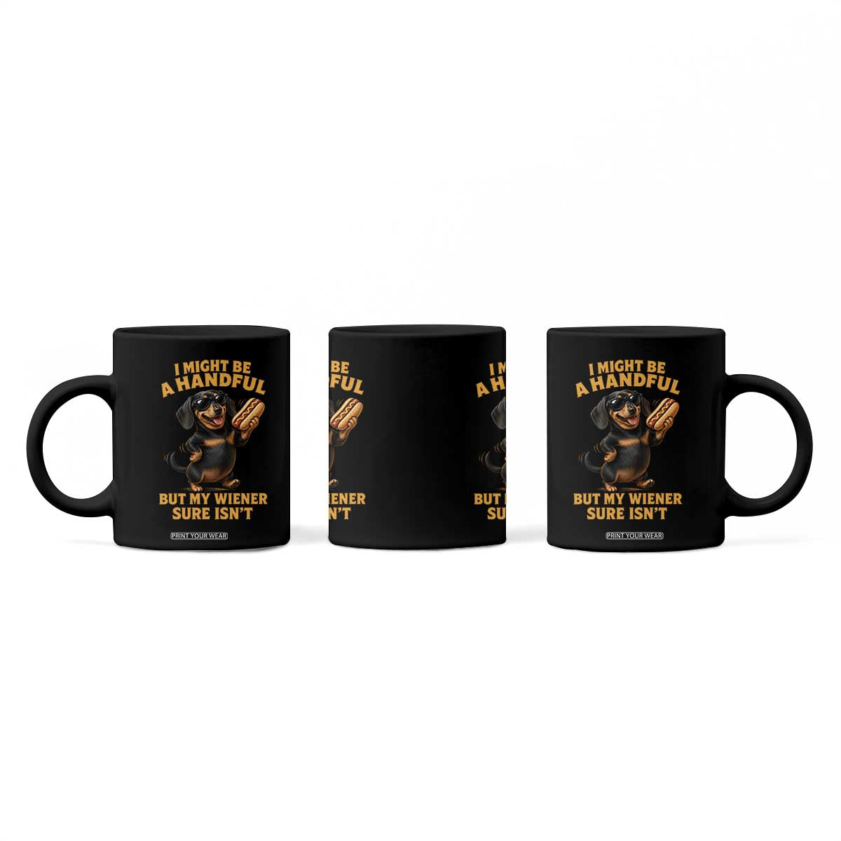 Funny Embarrassing Dachshund Coffee Mug Wiener Hot Dog Pun Crude Cringey Inappropriate Humor