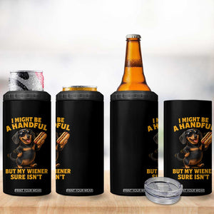Funny Embarrassing Dachshund 4 in 1 Can Cooler Tumbler Wiener Hot Dog Pun Crude Cringey Inappropriate Humor
