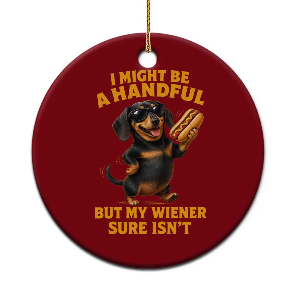 Funny Embarrassing Dachshund Ceramic Ornament Wiener Hot Dog Pun Crude Cringey Inappropriate Humor TS10 1pc Red Print Your Wear