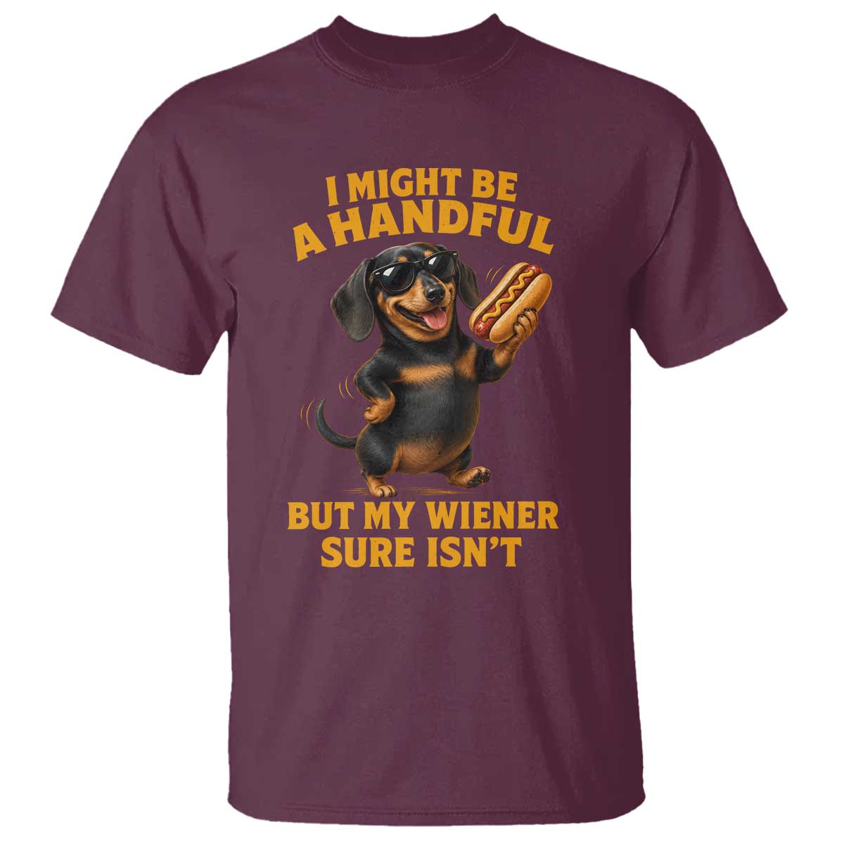 Funny Embarrassing Dachshund T Shirt Wiener Hot Dog Pun Crude Cringey Inappropriate Humor