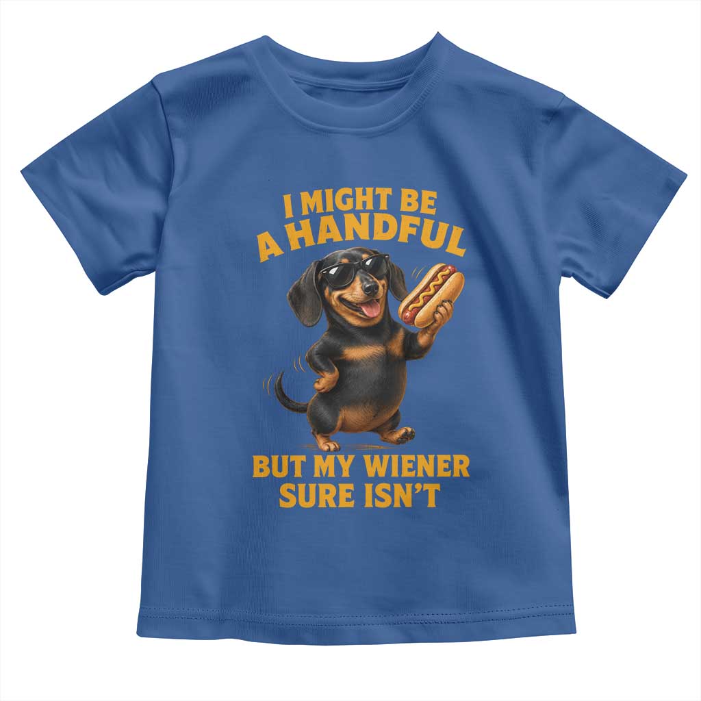Funny Embarrassing Dachshund Toddler T Shirt Wiener Hot Dog Pun Crude Cringey Inappropriate Humor