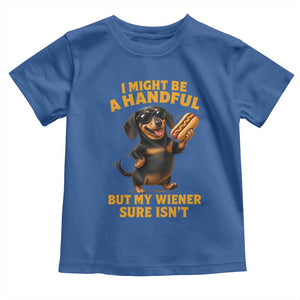 Funny Embarrassing Dachshund Toddler T Shirt Wiener Hot Dog Pun Crude Cringey Inappropriate Humor