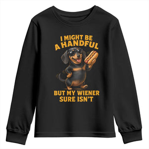 Funny Embarrassing Dachshund Youth Sweatshirt Wiener Hot Dog Pun Crude Cringey Inappropriate Humor