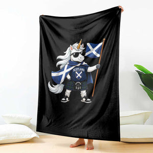 Funny Scotland Unicorn Throw Blanket Cool Scottish Unicorn with Kilt Flag Scotland Pride Football Fans