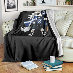 Funny Scotland Unicorn Throw Blanket Cool Scottish Unicorn with Kilt Flag Scotland Pride Football Fans