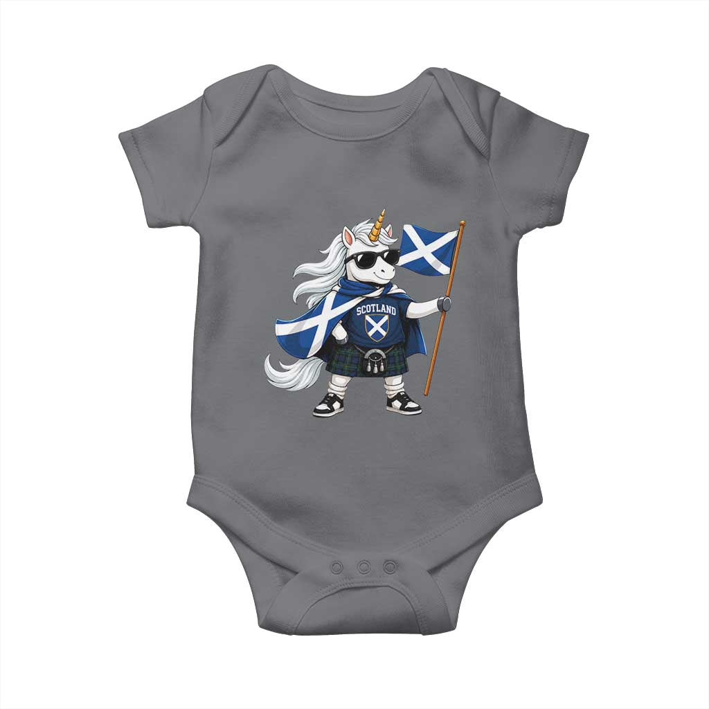 Funny Scotland Unicorn Baby Onesie Cool Scottish Unicorn with Kilt Flag Scotland Pride Football Fans