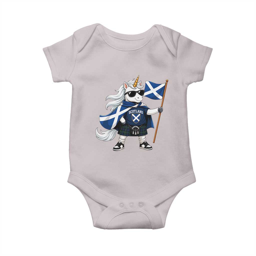 Funny Scotland Unicorn Baby Onesie Cool Scottish Unicorn with Kilt Flag Scotland Pride Football Fans