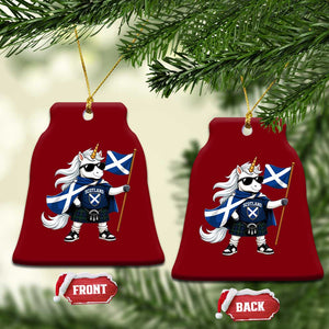 Funny Scotland Unicorn Ceramic Ornament Cool Scottish Unicorn with Kilt Flag Scotland Pride Football Fans