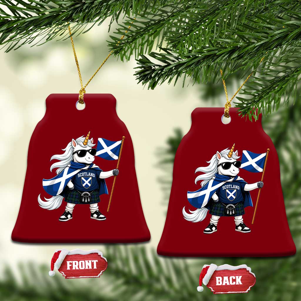 Funny Scotland Unicorn Ceramic Ornament Cool Scottish Unicorn with Kilt Flag Scotland Pride Football Fans