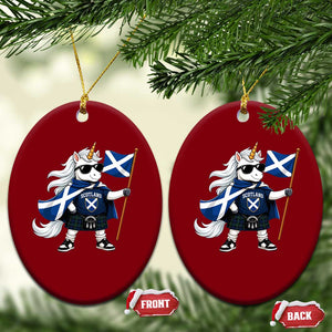 Funny Scotland Unicorn Ceramic Ornament Cool Scottish Unicorn with Kilt Flag Scotland Pride Football Fans