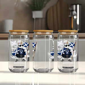 Funny Scotland Unicorn Glass Can Cool Scottish Unicorn with Kilt Flag Scotland Pride Football Fans