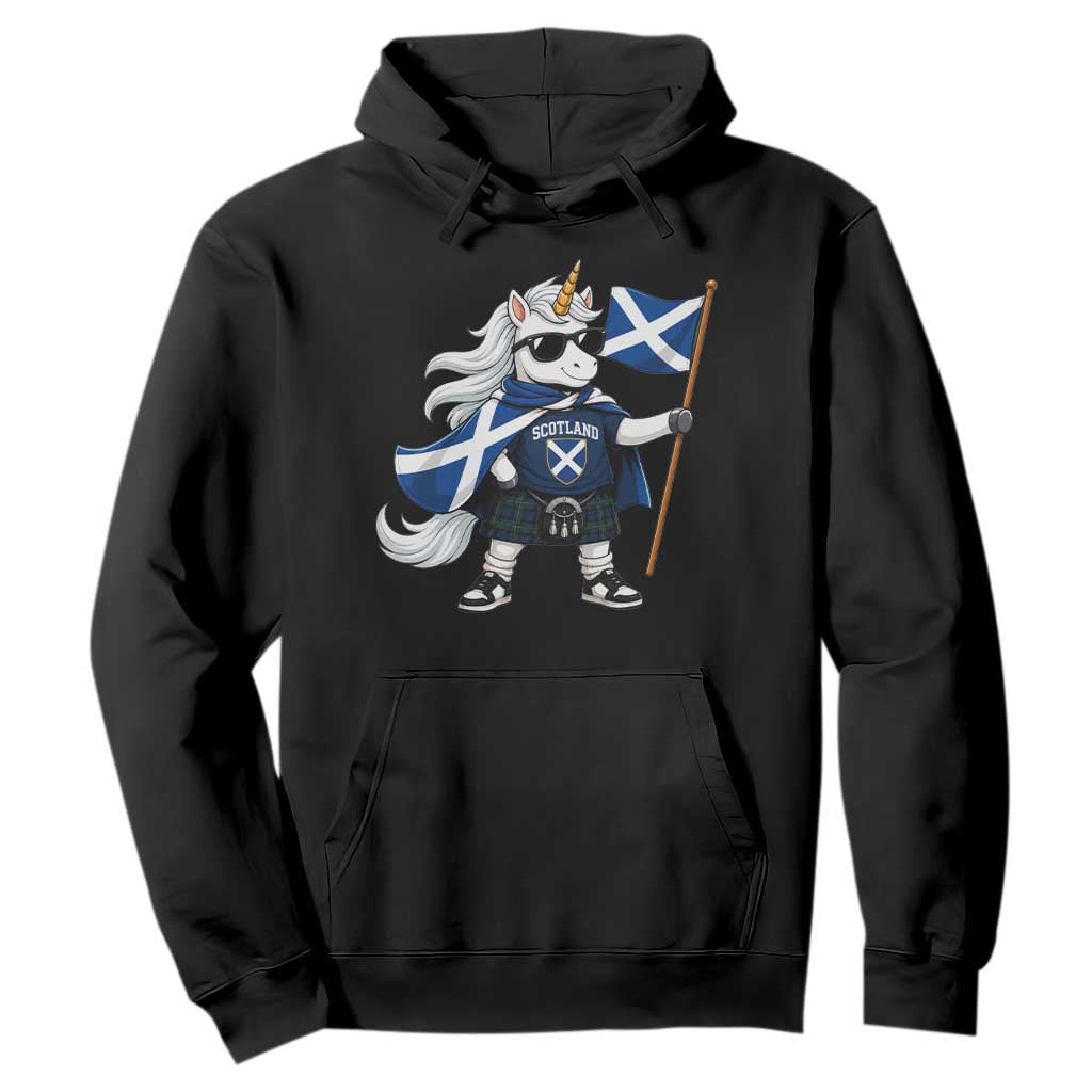 Funny Scotland Unicorn Hoodie Cool Scottish Unicorn with Kilt Flag Scotland Pride Football Fans