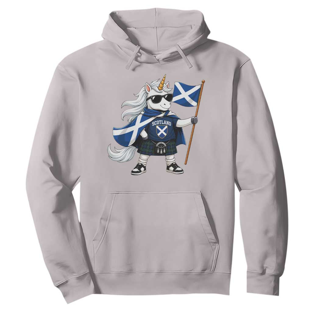 Funny Scotland Unicorn Hoodie Cool Scottish Unicorn with Kilt Flag Scotland Pride Football Fans