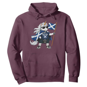 Funny Scotland Unicorn Hoodie Cool Scottish Unicorn with Kilt Flag Scotland Pride Football Fans