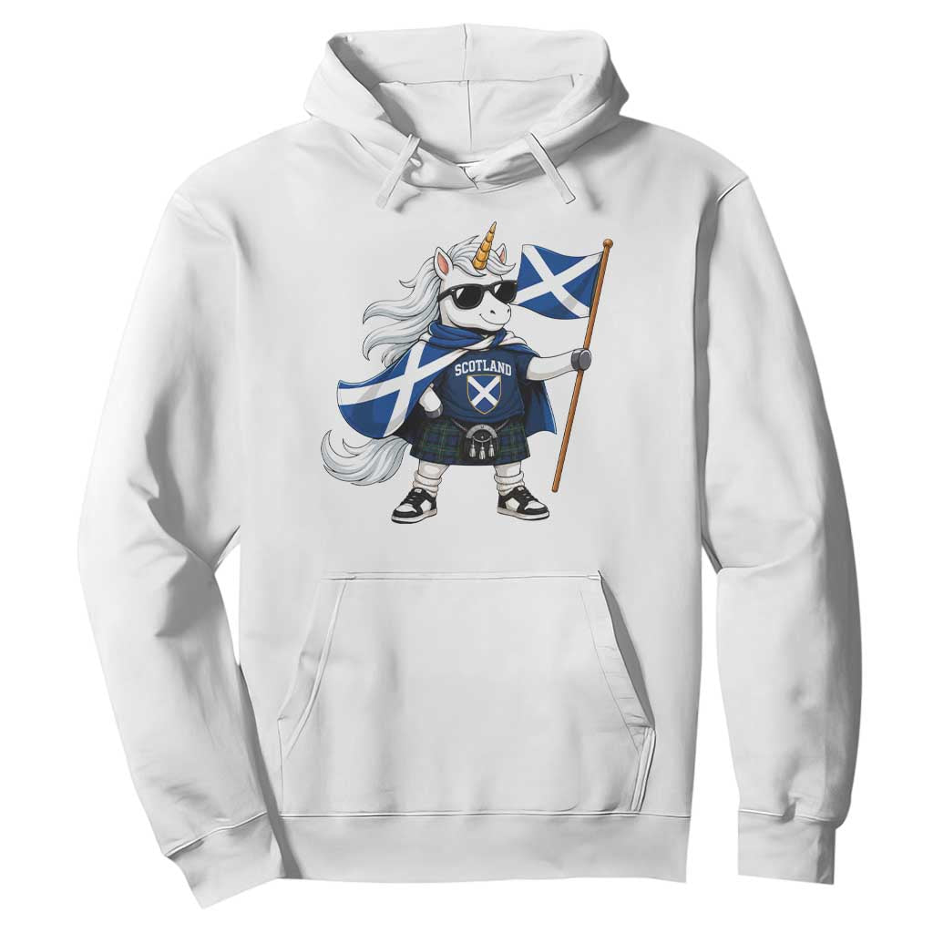 Funny Scotland Unicorn Hoodie Cool Scottish Unicorn with Kilt Flag Scotland Pride Football Fans