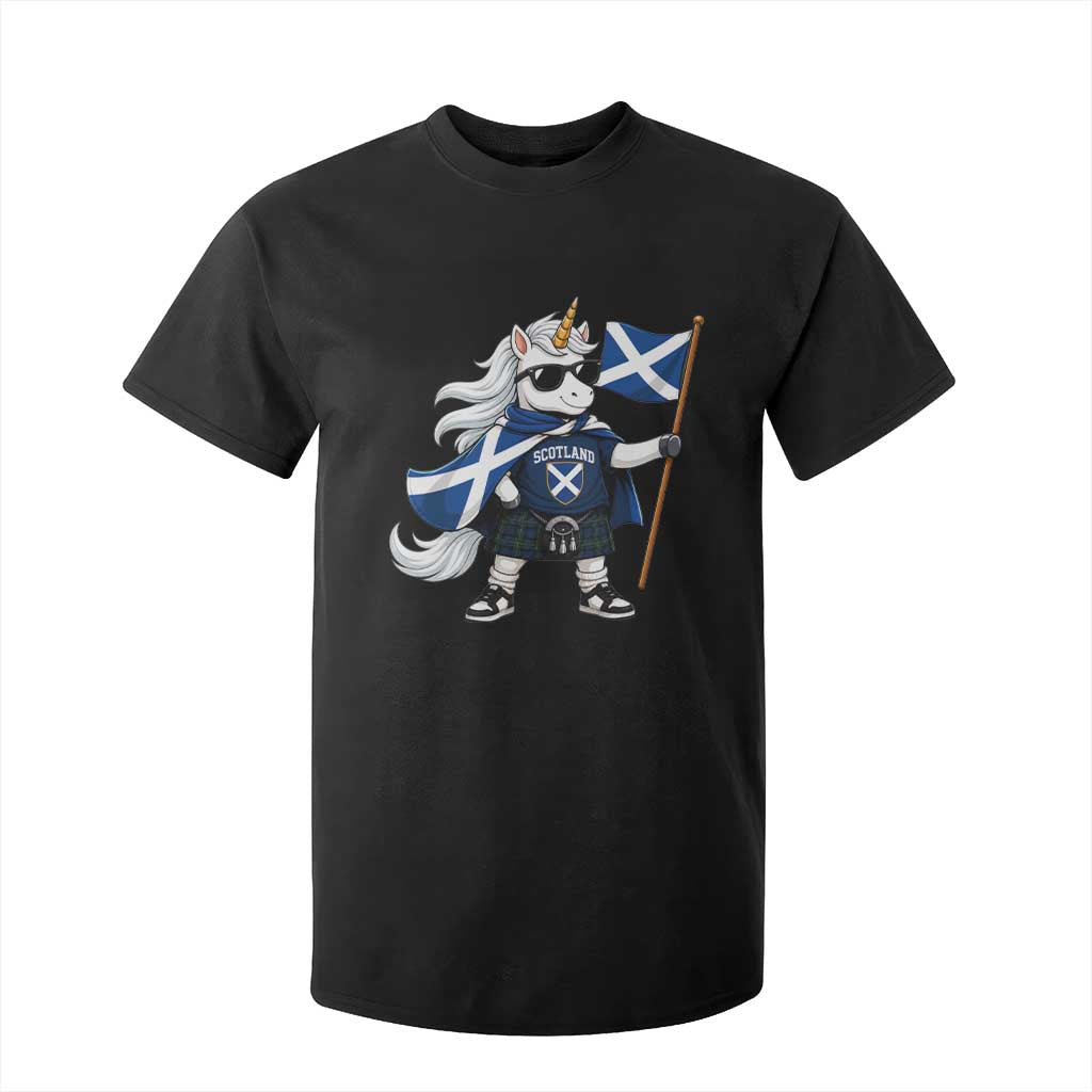 Funny Scotland Unicorn T Shirt For Kid Cool Scottish Unicorn with Kilt Flag Scotland Pride Football Fans