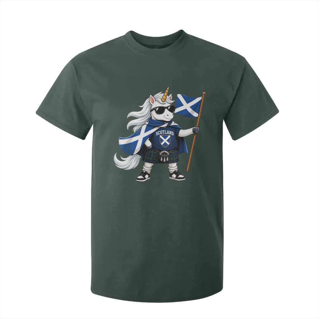 Funny Scotland Unicorn T Shirt For Kid Cool Scottish Unicorn with Kilt Flag Scotland Pride Football Fans