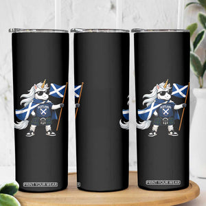 Funny Scotland Unicorn Skinny Tumbler Cool Scottish Unicorn with Kilt Flag Scotland Pride Football Fans