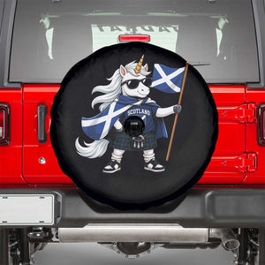 Funny Scotland Unicorn Spare Tire Cover Cool Scottish Unicorn with Kilt Flag Scotland Pride Football Fans
