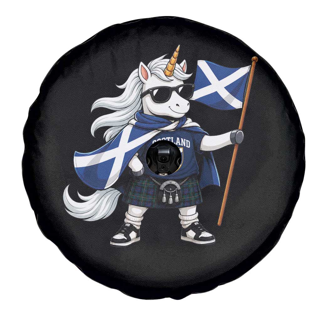 Funny Scotland Unicorn Spare Tire Cover Cool Scottish Unicorn with Kilt Flag Scotland Pride Football Fans