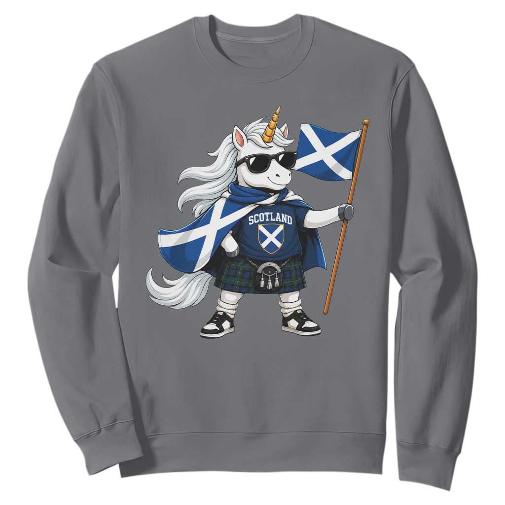 Funny Scotland Unicorn Sweatshirt Cool Scottish Unicorn with Kilt Flag Scotland Pride Football Fans