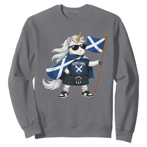 Funny Scotland Unicorn Sweatshirt Cool Scottish Unicorn with Kilt Flag Scotland Pride Football Fans