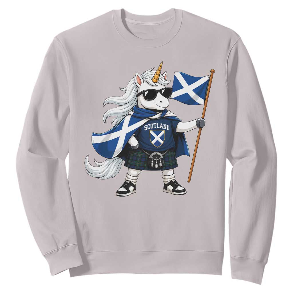 Funny Scotland Unicorn Sweatshirt Cool Scottish Unicorn with Kilt Flag Scotland Pride Football Fans