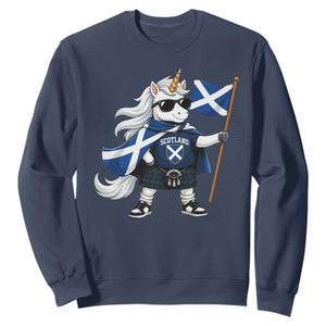 Funny Scotland Unicorn Sweatshirt Cool Scottish Unicorn with Kilt Flag Scotland Pride Football Fans
