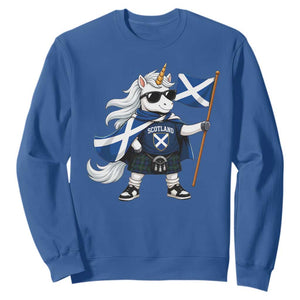Funny Scotland Unicorn Sweatshirt Cool Scottish Unicorn with Kilt Flag Scotland Pride Football Fans
