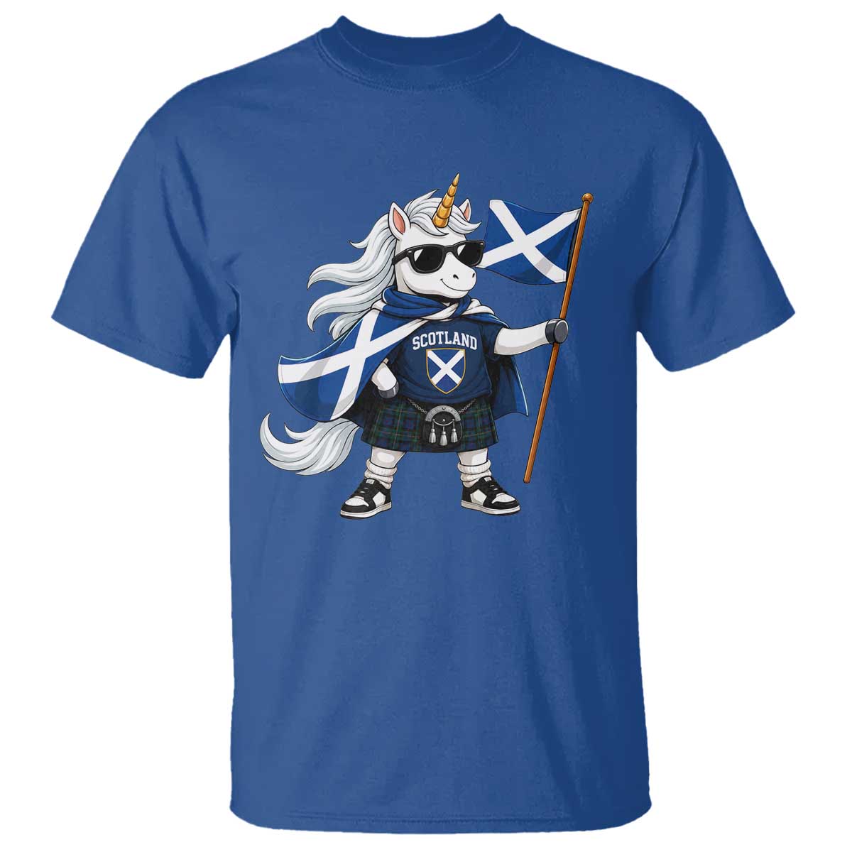 Funny Scotland Unicorn T Shirt Cool Scottish Unicorn with Kilt Flag Scotland Pride Football Fans