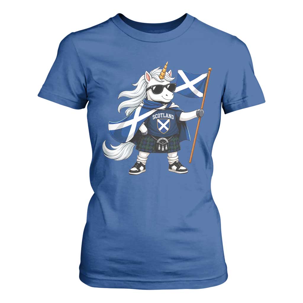 Funny Scotland Unicorn T Shirt For Women Cool Scottish Unicorn with Kilt Flag Scotland Pride Football Fans