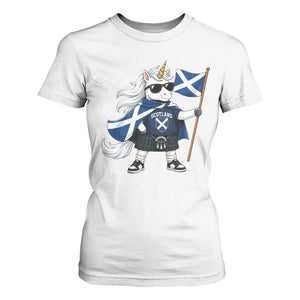 Funny Scotland Unicorn T Shirt For Women Cool Scottish Unicorn with Kilt Flag Scotland Pride Football Fans