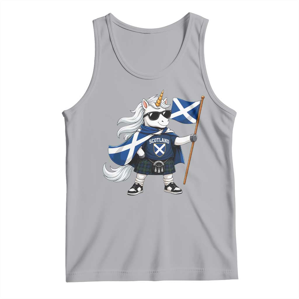 Funny Scotland Unicorn Tank Top Cool Scottish Unicorn with Kilt Flag Scotland Pride Football Fans