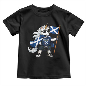 Funny Scotland Unicorn Toddler T Shirt Cool Scottish Unicorn with Kilt Flag Scotland Pride Football Fans