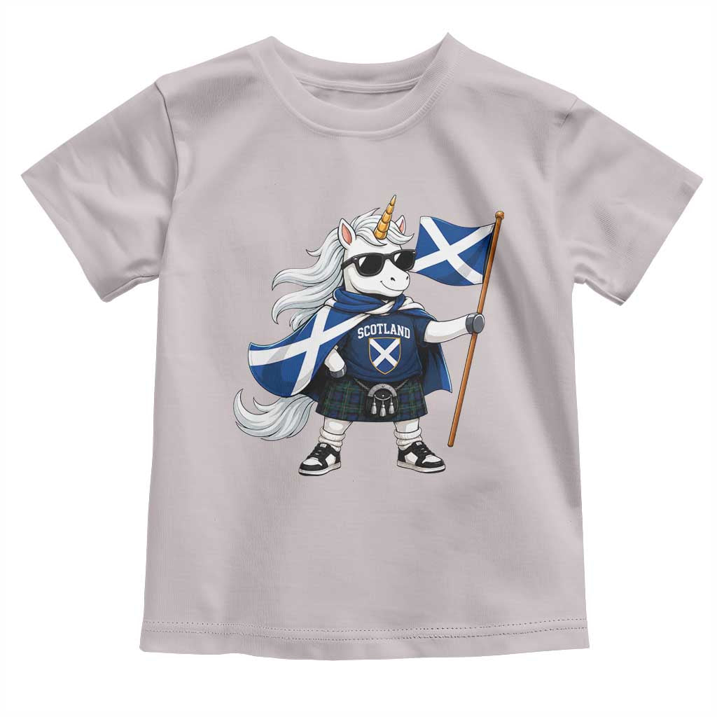 Funny Scotland Unicorn Toddler T Shirt Cool Scottish Unicorn with Kilt Flag Scotland Pride Football Fans