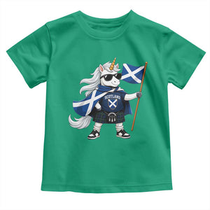 Funny Scotland Unicorn Toddler T Shirt Cool Scottish Unicorn with Kilt Flag Scotland Pride Football Fans