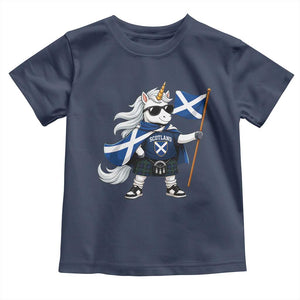 Funny Scotland Unicorn Toddler T Shirt Cool Scottish Unicorn with Kilt Flag Scotland Pride Football Fans