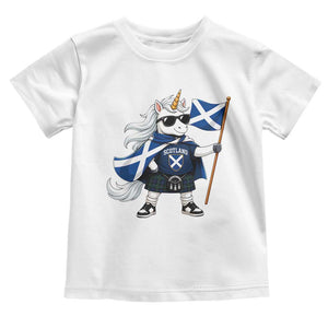 Funny Scotland Unicorn Toddler T Shirt Cool Scottish Unicorn with Kilt Flag Scotland Pride Football Fans