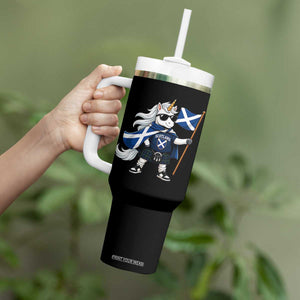 Funny Scotland Unicorn Tumbler With Handle Cool Scottish Unicorn with Kilt Flag Scotland Pride Football Fans