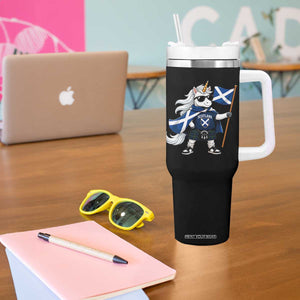 Funny Scotland Unicorn Tumbler With Handle Cool Scottish Unicorn with Kilt Flag Scotland Pride Football Fans