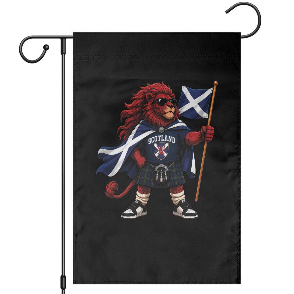 Proud Scotland Rampant Lion Garden Flag Scottish Flag Red Lion Mascot with Kilt Football Fans