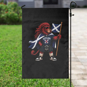 Proud Scotland Rampant Lion Garden Flag Scottish Flag Red Lion Mascot with Kilt Football Fans