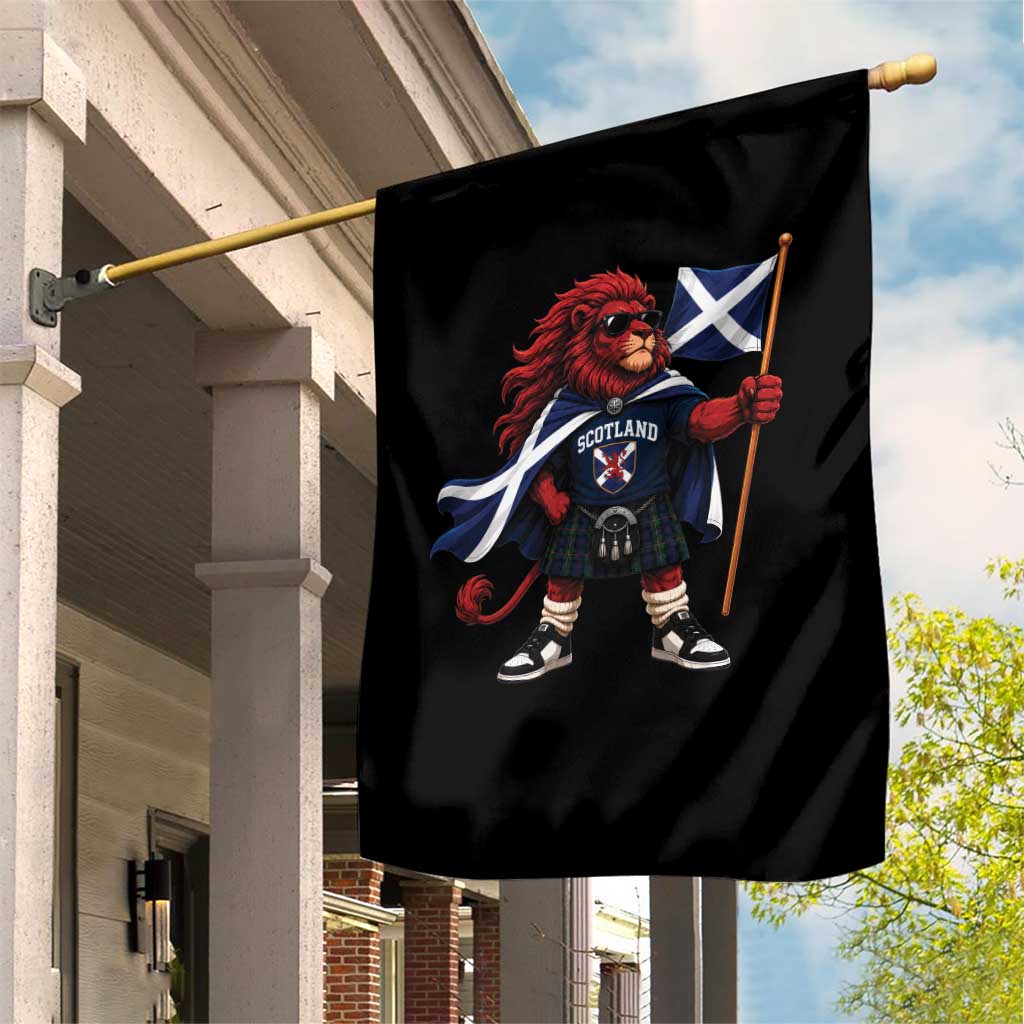Proud Scotland Rampant Lion Garden Flag Scottish Flag Red Lion Mascot with Kilt Football Fans