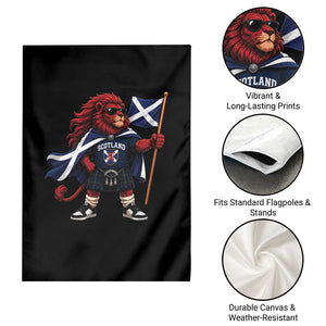Proud Scotland Rampant Lion Garden Flag Scottish Flag Red Lion Mascot with Kilt Football Fans