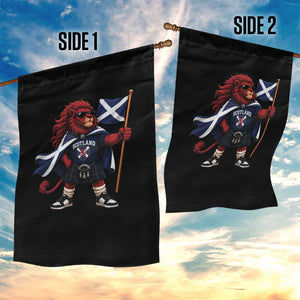 Proud Scotland Rampant Lion Garden Flag Scottish Flag Red Lion Mascot with Kilt Football Fans