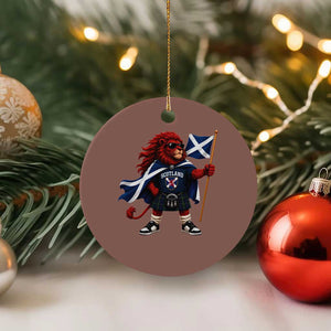 Proud Scotland Rampant Lion Ceramic Ornament Scottish Flag Red Lion Mascot with Kilt Football Fans