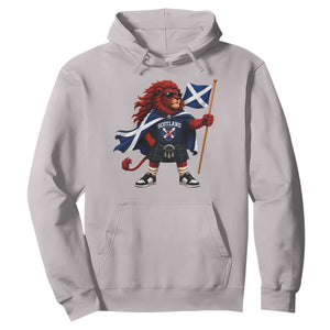 Proud Scotland Rampant Lion Hoodie Scottish Flag Red Lion Mascot with Kilt Football Fans
