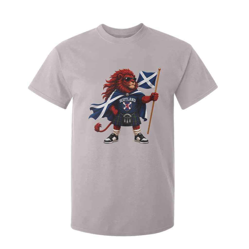 Proud Scotland Rampant Lion T Shirt For Kid Scottish Flag Red Lion Mascot with Kilt Football Fans